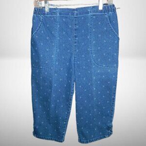 Croft & Barrow Women's Skimmer Pants Size Medium Blue Denim Anchors